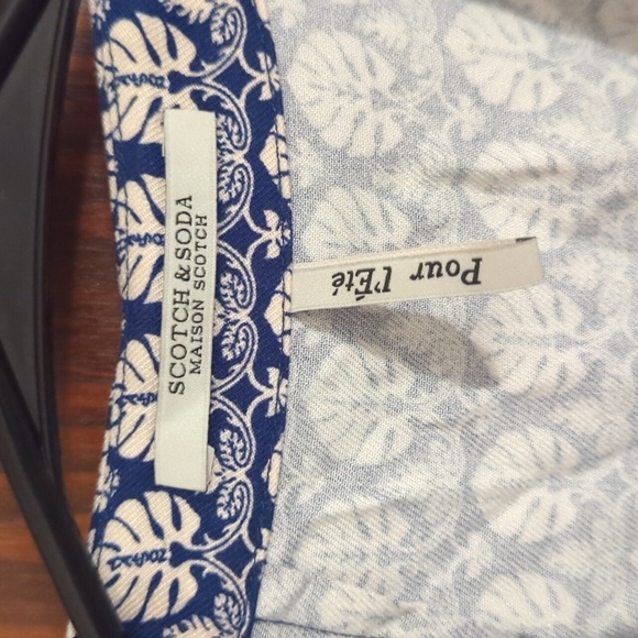 SCOTCH & SODA Blue & Cream Long Sleeve Jumpsuit All In One Size Medium - Picture 14 of 15